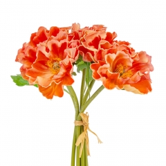 Букет маков, 5 бутонов, оранжевый, 31 см (9213-009)