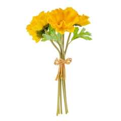 Букет маків, 5 бутонів, жовтий, 31 см (9213-011)