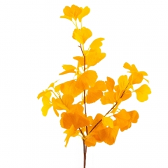 Искусственная ветка "Гинкго Билоба", желтая, 90 см (9207-010)