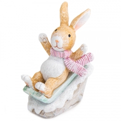 Статуэтка "Зайчонок на санках", 8,5 см (2007-214)