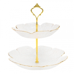 Блюдо 2-х ярусне "Прозорий кварц", 24*24 см (9219-034)