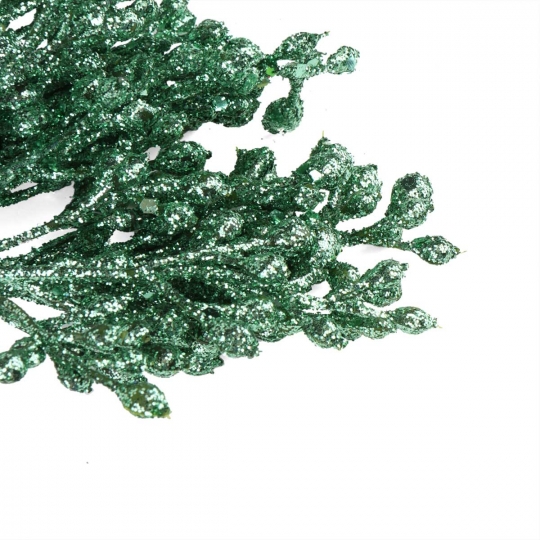 Декоративна гілка "Засніжений кущ" зелена (2010-101)