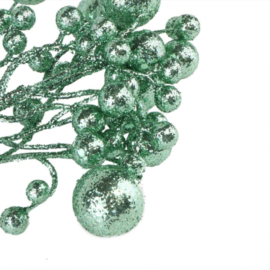 Декоративна гілка "Цукрові намиста" зелена (2010-111)