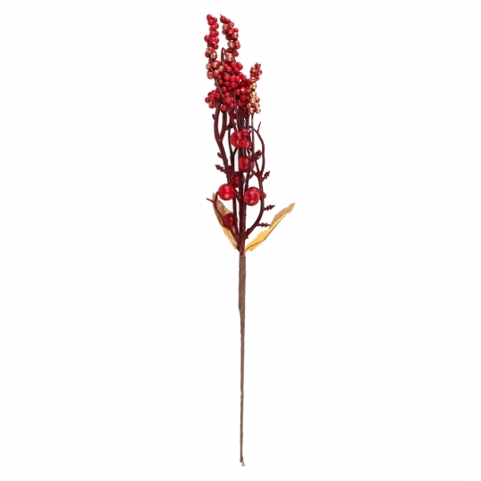 Декоративна гілка "Зимовий подарунок" червона (2010-124)