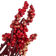 Декоративная ветка "Зимний подарок" красная (2010-124)