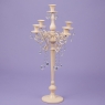 Підсвічник на 5 свічок з кристалами, кремовий (66см.) (2011-022)