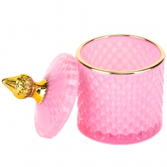 УЦІНКА Ємність для зберігання "Фаріда", рожева, 14 см (Дефект фарбування та скла) (00BR-9157-059)