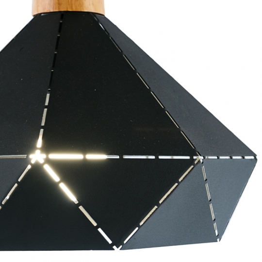 Люстра підвіска чорна з полігональним дизайном (ZD038B/D300 (black))