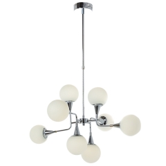 Люстра з 8 круглими сферами білого кольору (OK003/8/silver)