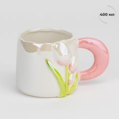 Кружка "Рожеві тюльпани", 400 мл (4013-007)