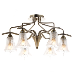 Люстра пристібна бронзова з 6 прозорими плафонами зі скла (VS010/6)