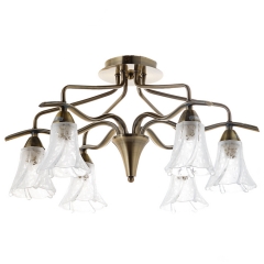 Люстра пристібна бронзова з 6 прозорими плафонами зі скла (VS010/6)