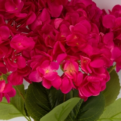 Букет гортензій, 5 бутонів, яскраво-рожевий, 48 см (2026-008/plum red)