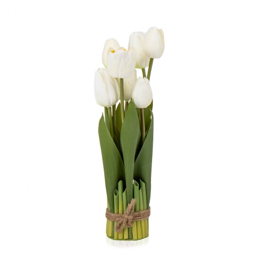 Букет тюльпанів 32 см, білий (8931-019)