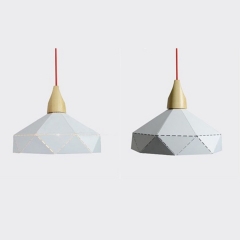 Люстра-подвес белая из металла и дерева 30*30 (ZD038B/D300 (white)) (ZD038B/D300 (white))