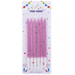 Набор свечей для торта "Светящиеся моменты", розовые, 11 см (9181-009)