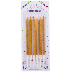 Набір свічок для торта "Сяючі моменти", золоті, 11 см (9181-010)