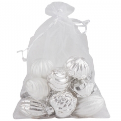 Набор из 12 новогодних игрушек "Снежные шарики", 6 см (6017-128)