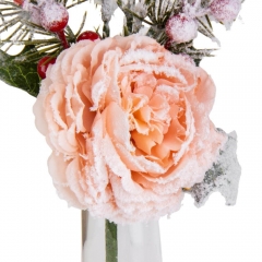 Декоративная ветка "Зимний арт", розовая (18920-001)