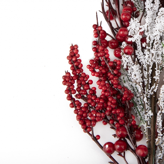 Декоративна гілка "Стиглі зимові ягоди" 65*25 см (2010-146)
