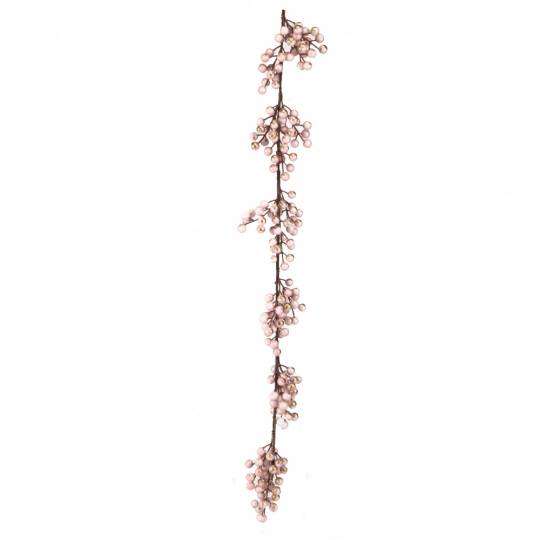 Декоративна гілка "Святкова прикраса" світло-рожева (2010-148)