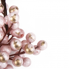 Декоративная ветка "Праздничное украшение" светло-розовая (2010-148)