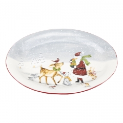Тарелка "Дед Мороз с животными" (001NR)
