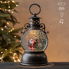 Новогодний фонарь с подсветкой и музыкой "Свет Санты", 24 см (9240-025)