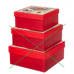 Набор из3 коробок "Дед Мороз со снеговиком" 20*20*9,5 (00BR-8211-023/1)