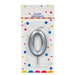 Свеча для торта, серебро "0" (8226-001)