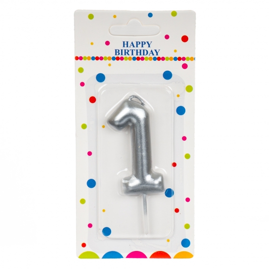 Свічка для торта, срібло 