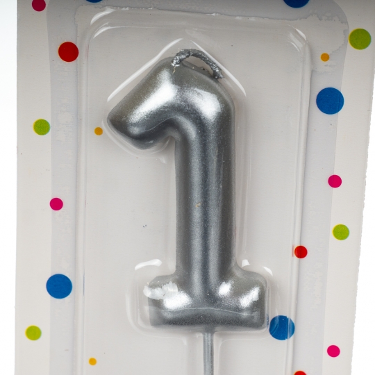 Свічка для торта, срібло 