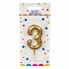 Свеча для торта, золото (3,4,6,7,8,9) (8226-010)