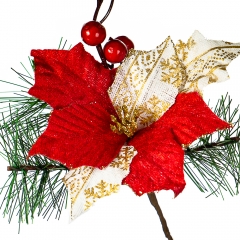 Пуансеттия красная со снежинками (022NT)