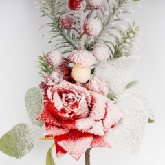 Декоративная ветвь "Рождественская роза", 34 см (9257-001)