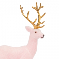 Декоративная фигурка "Бархатный олень", розовая, 20,5 см (6041-016)