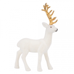 Декоративная фигурка "Бархатный олень", белая, 20,5 см (6041-017)
