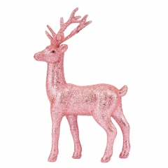 Декоративная фигурка "Блестящий олень", розовая, 23 см (6041-020)