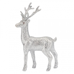 Декоративная фигурка "Блестящий олень", серебряная, 23 см (6041-021)