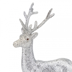Декоративная фигурка "Блестящий олень", серебряная, 23 см (6041-021)