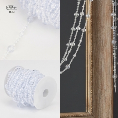 Гірлянда з кристалів, прозора, 15 м (9302-004)