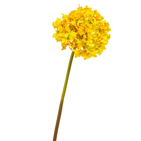 Квітка штучна "Гортензія куляста", жовта (8100-066)