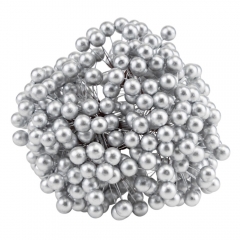 Набор декоративных ягодок "Дары природы", серебряный, 15 см (9223-009)