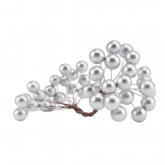 Набор декоративных ягодок "Дары природы", серебряный, 15 см (9223-009)