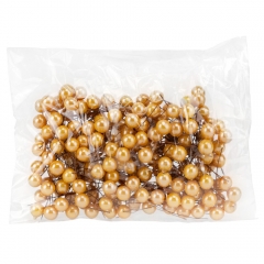 Набор декоративных ягодок "Жемчуг", золотой, 200 шт, 6,5 см (9223-020)