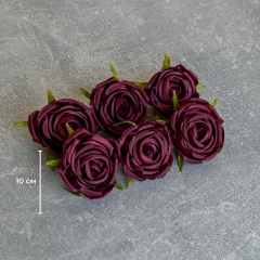 Головка розы, бордовая, 6 см (9222-056)