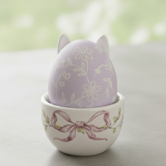 Подставка под яйцо "Ушки кролика", белая, 6 см (5104-006)