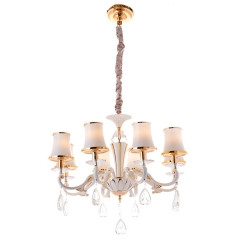 Люстра на 8 плафонов белая с кристаллами (FG002/8D) (FG002/8D)