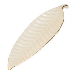 Блюдо "Белый листок-лодочка" (4001-007)