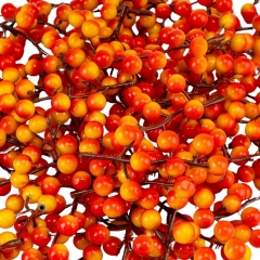 Искусственная веточка с ягодами "Золотая осень", оранжевая, 9 см (9233-006)